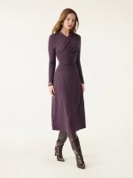 ProWarm Surplice V-neck Ruched Midi Dress