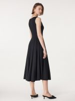 Boatneck Bamboo Ponte Brami Midi Dress with Pockets - Image 10