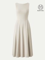 Boatneck Bamboo Ponte Brami Midi Dress with Pockets - Image 15