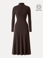 Standout Mandarin Collar Frog Button Midi Brami Dress Limited Edition - Image 14