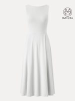 Boatneck Bamboo Ponte Brami Midi Dress with Pockets - Image 13