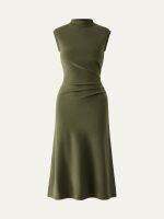 Mockneck Tucks Midi Dress - Image 17