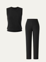 2Pcs Set Crewneck Tee & Mid Rise Tapered with Pockets - Image 11