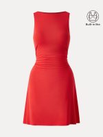 SkinKiss Boatneck Ruched A-line Mini Brami Dress - Image 10