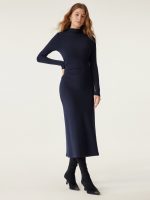 ProWarm Long Sleeves Mockneck Tucks Midi Dress - Image 6