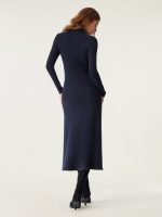 ProWarm Long Sleeves Mockneck Tucks Midi Dress - Image 7