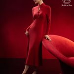Standout Mandarin Collar Frog Button Midi Brami Dress Limited Edition