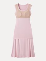 Scoop Neck Side Ruched New Airy Brami Midi Dress - Image 10