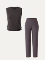 2Pcs Set Crewneck Tee & Mid Rise Tapered with Pockets - Image 12