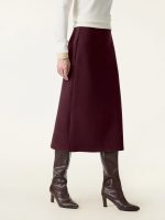 Slimming A-line Pull-on Midi Skirt - Image 13
