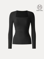 SkinKiss Trapeze Neck Ruched Long Sleeve Brami - Image 12