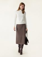 Slimming A-line Pull-on Midi Skirt - Image 3