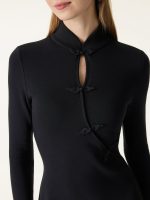 Standout Mandarin Collar Frog Button Midi Brami Dress Limited Edition - Image 5