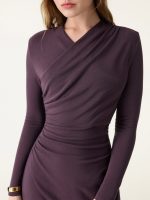 ProWarm Surplice V-neck Ruched Midi Dress - Image 4