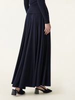 2Pcs Set Surplice Ruched Long Sleeve & Godet Hem Pull-on Maxi Skirt - Image 9