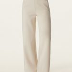 Textured Mid Rise Pull-on Straight Pant with Pockets