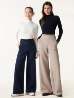Double Waistband Straight Leg Pants with Pockets - Image 4