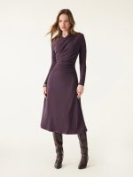 ProWarm Surplice V-neck Ruched Midi Dress - Image 3