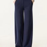 Stretchy Mid Rise Straight Leg Pull-on Pants with Pockets