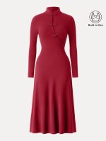 Standout Mandarin Collar Frog Button Midi Brami Dress Limited Edition - Image 13