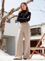 Double Waistband Straight Leg Pants with Pockets - Image 3