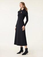 Standout Mandarin Collar Frog Button Midi Brami Dress Limited Edition - Image 8