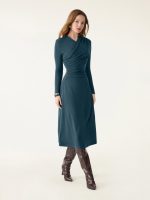 ProWarm Surplice V-neck Ruched Midi Dress - Image 10