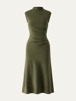 Mockneck Tucks Midi Dress - Image 16