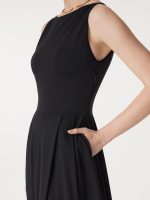 Boatneck Bamboo Ponte Brami Midi Dress with Pockets - Image 6