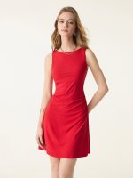 SkinKiss Boatneck Ruched A-line Mini Brami Dress - Image 3