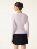 SkinKiss Trapeze Neck Ruched Long Sleeve Brami - Image 7