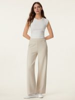 Textured Mid Rise Pull-on Straight Pant with Pockets - Image 4