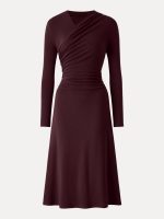 ProWarm Surplice V-neck Ruched Midi Dress - Image 9
