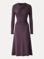 ProWarm Surplice V-neck Ruched Midi Dress - Image 8