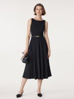 Boatneck Bamboo Ponte Brami Midi Dress with Pockets - Image 5