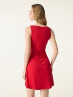 SkinKiss Boatneck Ruched A-line Mini Brami Dress - Image 7