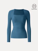 SkinKiss Trapeze Neck Ruched Long Sleeve Brami - Image 11