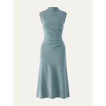 Mockneck Tucks Midi Dress - Image 18