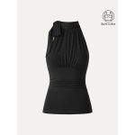 Side Ruched High Tie Neck New Airy Brami Tank - Image 17